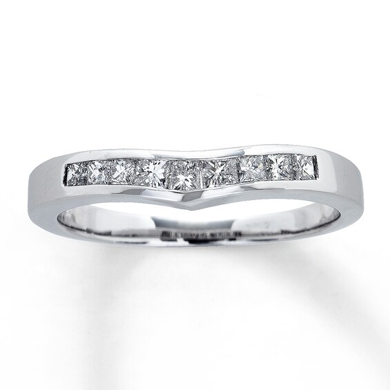 Previously Owned Diamond Enhancer Ring 3/8 ct tw Princess-Cut 14K White Gold Size