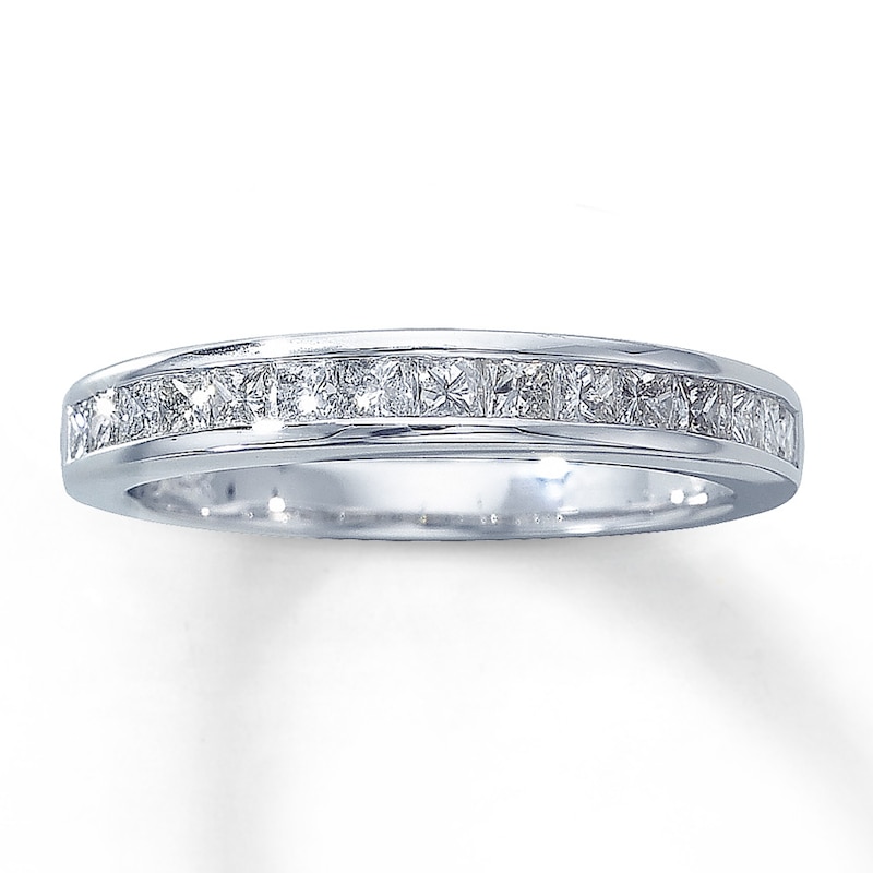 Main Image 1 of Previously Owned Diamond Wedding Band 3/4 ct tw Princess-cut 14K White Gold Size 4