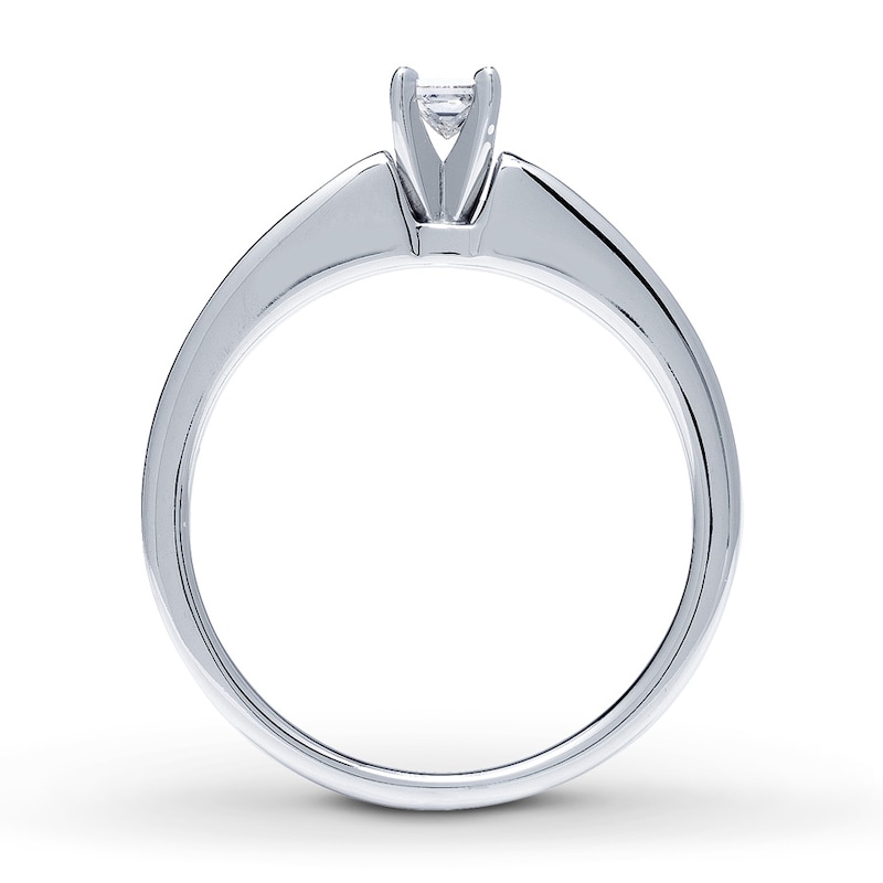 Main Image 2 of Previously Owned Diamond Engagement Ring 1/3 ct tw Princess-cut 14K White Gold - Size 3.5
