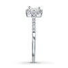 Thumbnail Image 3 of Previously Owned Diamond Engagement Ring 1/2 ct tw Princess & Round-cut 14K White Gold - Size 4.5
