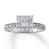 Thumbnail Image 1 of Previously Owned Diamond Engagement Ring 5/8 ct tw Princess & Round-cut 14K White Gold Size 10