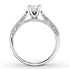 Thumbnail Image 2 of Previously Owned Diamond Engagement Ring 3/4 ct tw Princess & Round-cut 14K White Gold Size 3.5