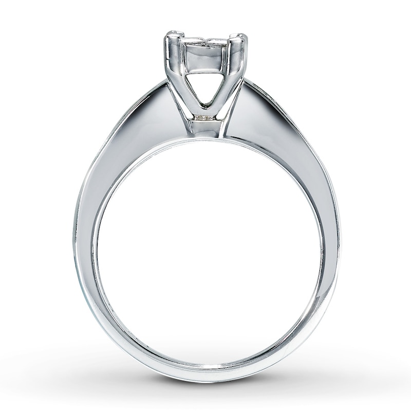 Main Image 2 of Previously Owned Diamond Engagement Ring 7/8 ct tw Princess-cut 4K White Gold - Size 4.25