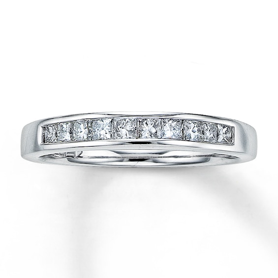 Previously Owned Diamond Wedding Band 3/8 ct tw Princess-cut 14K White Gold Size 9.75