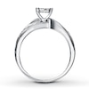 Thumbnail Image 2 of Previously Owned Diamond Engagement Ring 1/5 ct tw Princess & Round-cut Diamonds 10K White Gold - Size 4.5