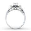 Thumbnail Image 2 of Previously Owned Diamond Engagement Ring 1/3 ct tw Princess & Round-cut 10K White Gold Size 9.5