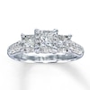 Thumbnail Image 1 of Previously Owned Diamond Engagement Ring 1 ct tw Princess & Round-cut 14K White Gold - Size 9.5