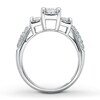 Thumbnail Image 2 of Previously Owned Diamond Engagement Ring 1 ct tw Princess & Round-cut 14K White Gold - Size 9.5