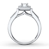 Thumbnail Image 2 of Previously Owned Diamond Engagement Ring 1/4 ct tw Princess & Round-cut 10K White Gold Size 9.25