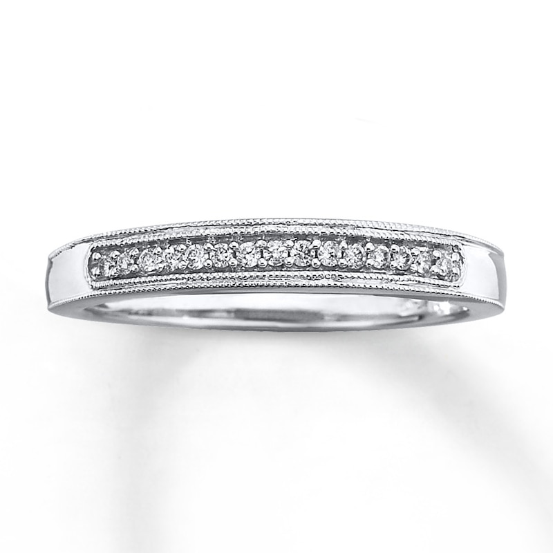 Main Image 1 of Previously Owned Wedding Band 1/20 ct tw Round-cut Diamonds 10K White Gold Size 9.5