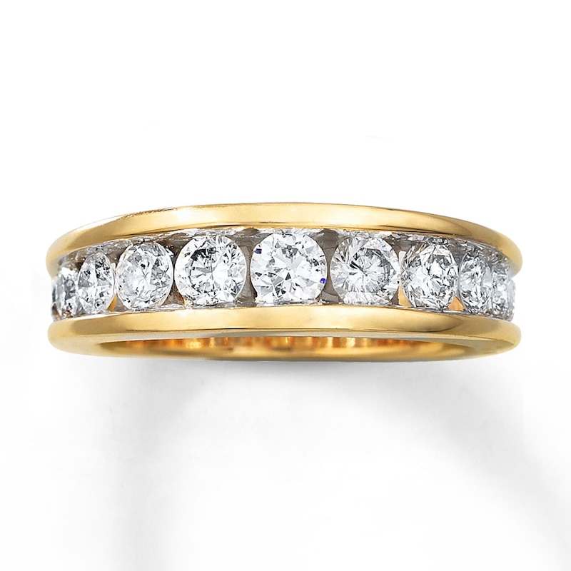 Main Image 1 of Previously Owned Diamond Wedding Band 1-1/5 ct tw Round-cut 14K Yellow Gold - Size 12.75