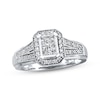 Thumbnail Image 0 of Previously Owned Diamond Engagement Ring 1/3 ct tw Princess/Round-cut 10K White Gold - Size 9.75