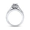 Thumbnail Image 2 of Previously Owned Diamond Engagement Ring 1/3 ct tw Princess/Round-cut 10K White Gold - Size 9.75