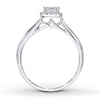 Thumbnail Image 2 of Previously Owned Diamond Engagement Ring 1/4 ct tw Princess & Round-cut 10K White Gold - Size 10
