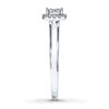 Thumbnail Image 3 of Previously Owned Diamond Engagement Ring 1/4 ct tw Princess & Round-cut 10K White Gold - Size 10