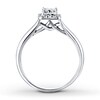 Thumbnail Image 2 of Previously Owned Diamond Engagement Ring 1/2 ct tw Princess & Round-cut 10K White Gold - Size 3