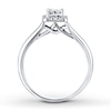 Thumbnail Image 2 of Previously Owned Diamond Engagement Ring 1/2 ct tw Princess & Round-cut 10K White Gold Size 3.5