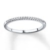 Thumbnail Image 1 of Previously Owned Diamond Wedding Band 1/10 ct tw Round-cut 10K White Gold - Size 10.5