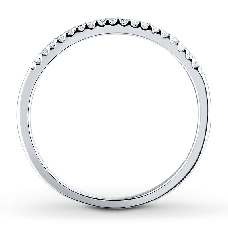 Main Image 2 of Previously Owned Diamond Wedding Band 1/10 ct tw Round-cut 10K White Gold - Size 10.5