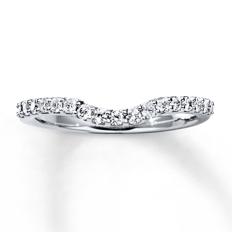 Main Image 1 of Previously Owned Diamond Wedding Band 1/4 ct tw Round-cut 14K White Gold - Size 4