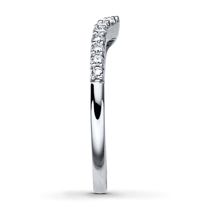 Main Image 3 of Previously Owned Diamond Wedding Band 1/4 ct tw Round-cut 14K White Gold - Size 4