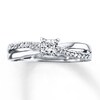 Thumbnail Image 1 of Previously Owned Engagement Ring 1/4 ct tw Princess & Round-cut Diamonds 10K White Gold Size 12