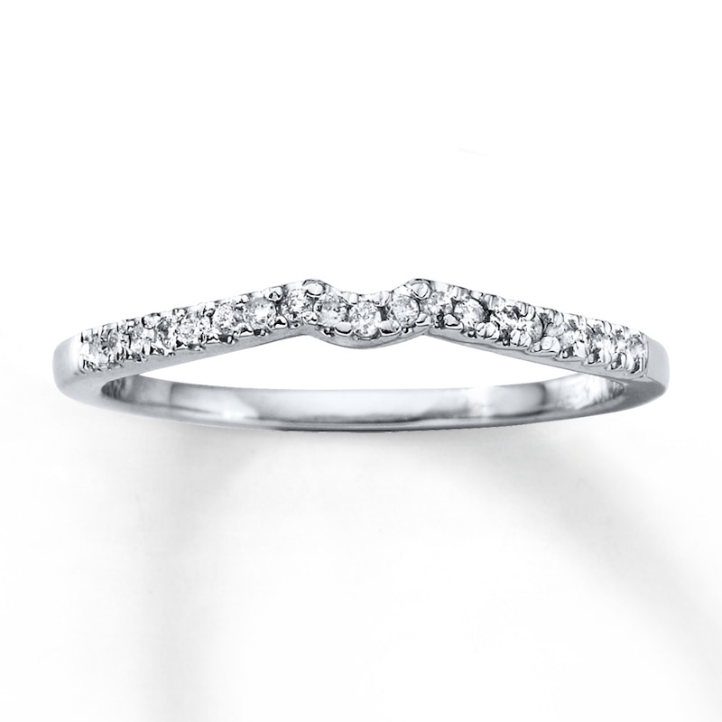 Main Image 1 of Previously Owned Diamond Wedding Band 1/10 ct tw Round-cut 10K White Gold Size 9.25