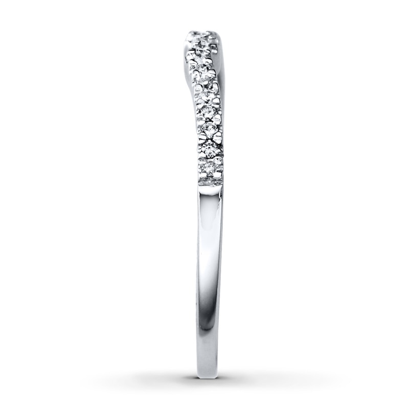 Main Image 3 of Previously Owned Diamond Wedding Band 1/10 ct tw Round-cut 10K White Gold Size 9.25