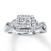 Previously Owned Diamond Engagement Ring 5/8 ct tw Princess & Round-cut 14K White Gold