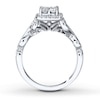 Thumbnail Image 1 of Previously Owned Diamond Engagement Ring 5/8 ct tw Princess & Round-cut 14K White Gold - Size 3.75