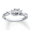 Thumbnail Image 0 of Previously Owned 3-Stone Diamond Ring 1/2 ct tw Princess & Round-cut 10K White Gold - Size 4.5