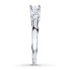 Thumbnail Image 3 of Previously Owned 3-Stone Diamond Engagement Ring 1 ct tw Princess-cut 14K White Gold - Size 4.5