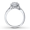 Thumbnail Image 2 of Previously Owned Diamond Engagement Ring 1/3 ct tw Princess & Round-cut 10K White Gold Size 11.5