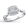 Previously Owned Diamond Engagement Ring 1/3 ct tw Princess & Round-cut 10K White Gold