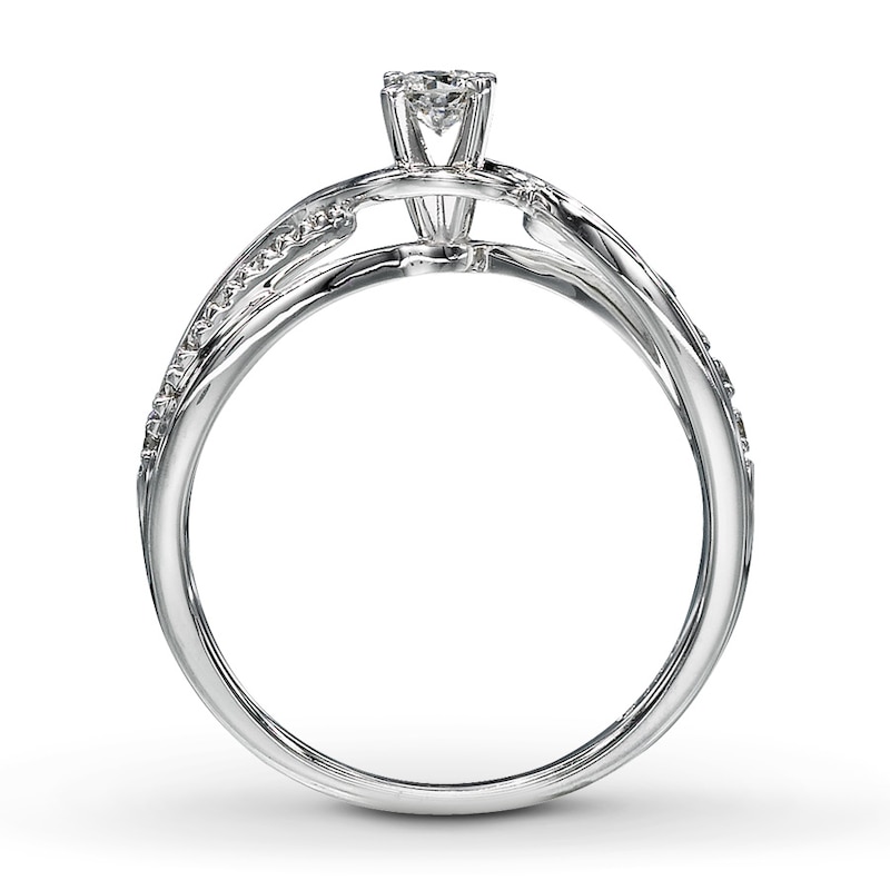 Main Image 2 of Previously Owned Diamond Engagement Ring 1/3 ct tw Round-cut 10K White Gold Size 3.75