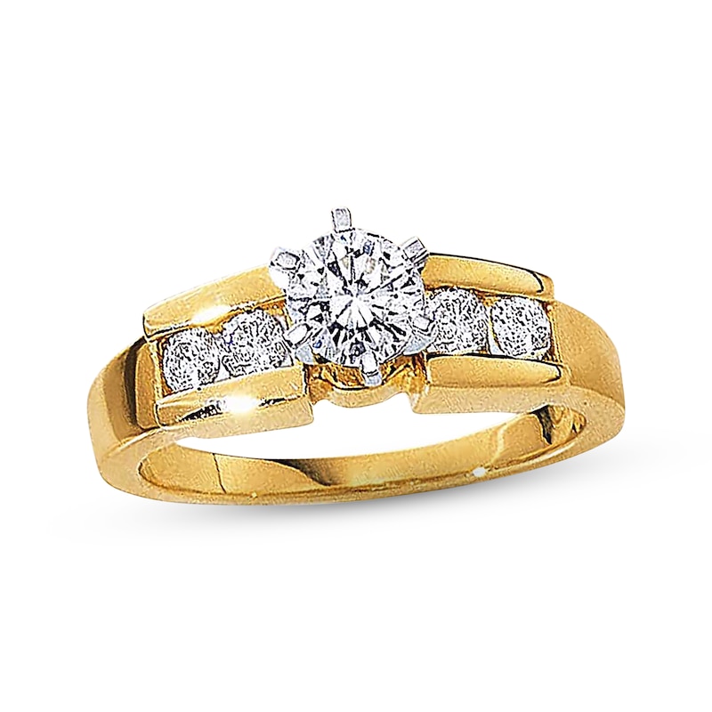 Main Image 1 of Previously Owned Diamond Engagement Ring 3/4 ct tw Round-cut 14K Yellow Gold - Size 9.25
