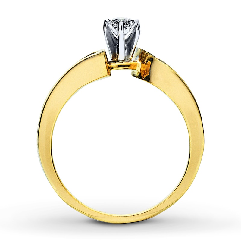 Main Image 2 of Previously Owned Diamond Engagement Ring 1 ct tw Marquise & Round-cut 14K Yellow Gold - Size 4.25
