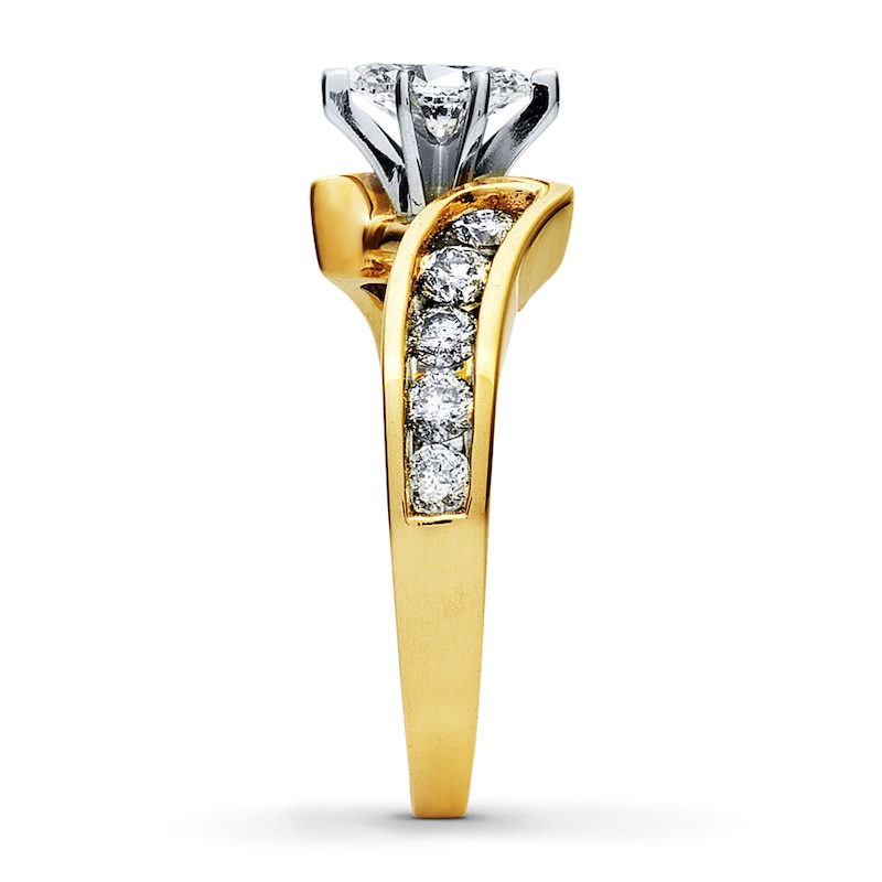 Main Image 3 of Previously Owned Diamond Engagement Ring 1 ct tw Marquise & Round-cut 14K Yellow Gold - Size 4.25