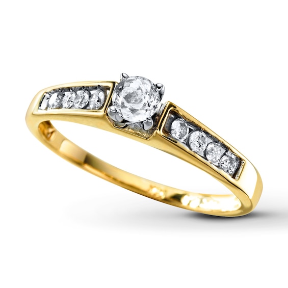 Previously Owned Diamond Engagement Ring 1/3 ct tw Round-cut 14K Yellow Gold Size 9.75