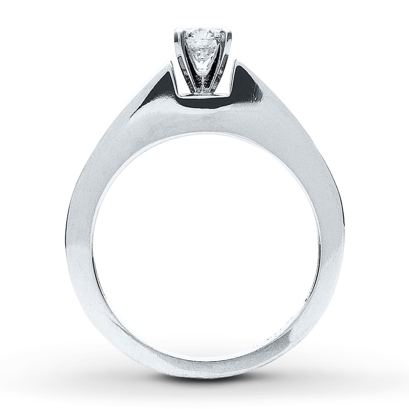 Main Image 2 of Previously Owned Engagement Ring 1/3 ct tw Round-cut Diamonds 14K White Gold - Size 4.25
