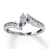 Thumbnail Image 1 of Previously Owned Diamond Engagement Ring 1/3 ct tw Marquise & Round-cut 14K White Gold Size 4.5
