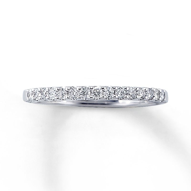 Main Image 1 of Previously Owned Wedding Band 1/4 ct tw Round-cut Diamonds 14K White Gold - Size 4.5