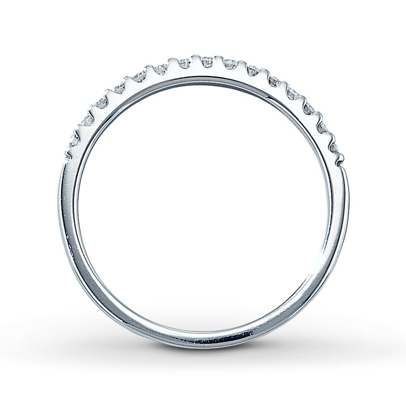 Main Image 2 of Previously Owned Wedding Band 1/4 ct tw Round-cut Diamonds 14K White Gold - Size 4.5