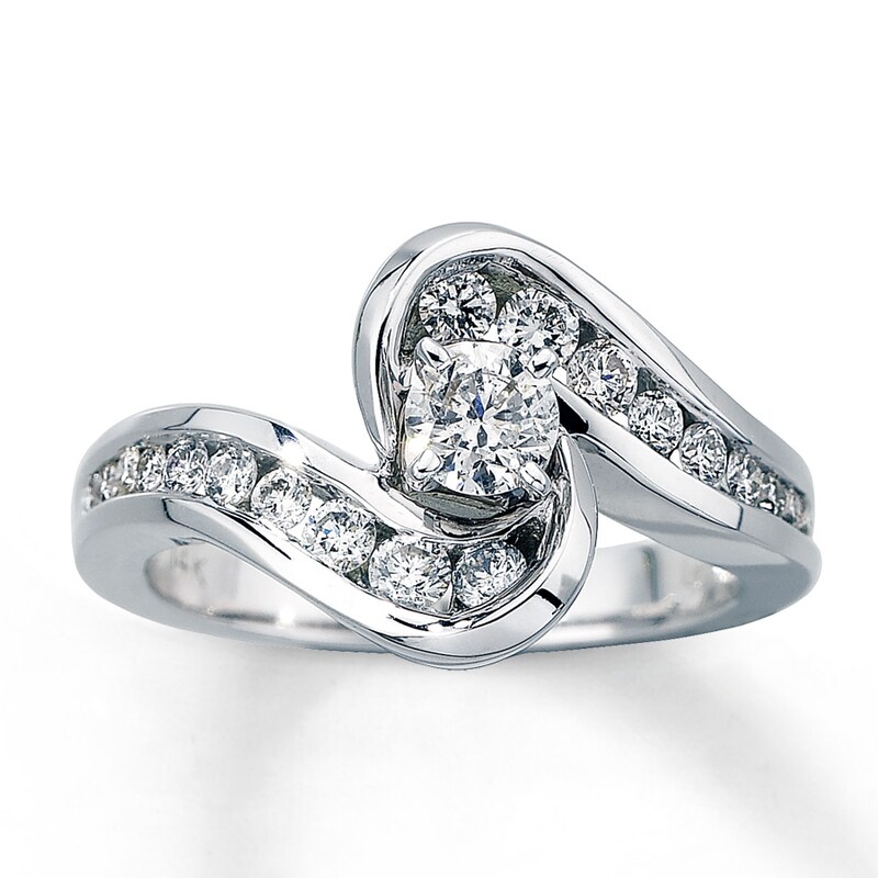 Previously Owned Diamond Engagement Ring 3/4 ct tw Round-cut 14K White Gold - Size 11.25