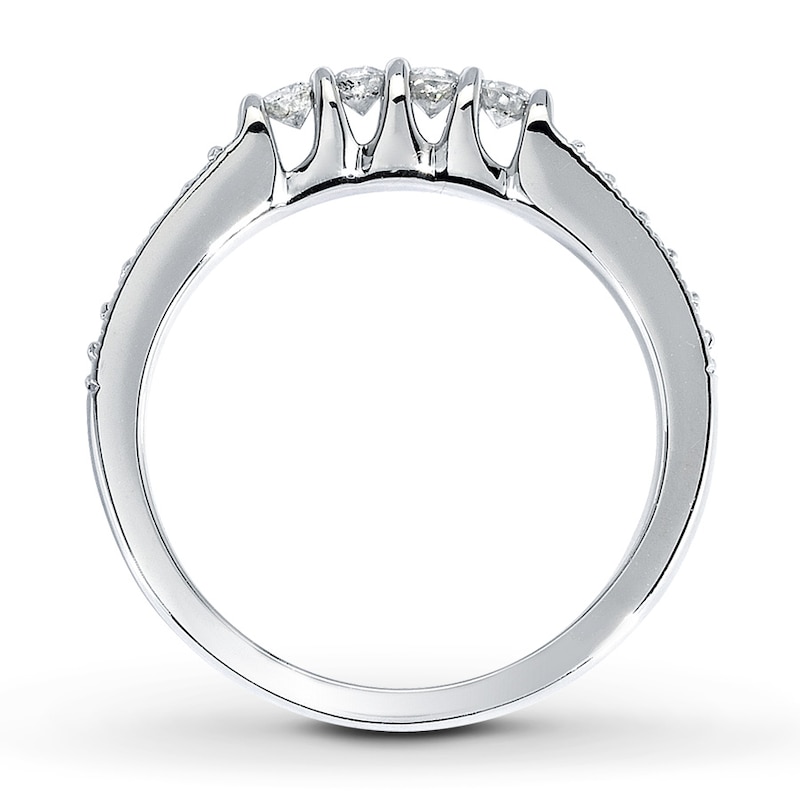 Main Image 2 of Previously Owned Diamond Wedding Band 1/3 ct tw Round-cut 14K White Gold Size 3.25