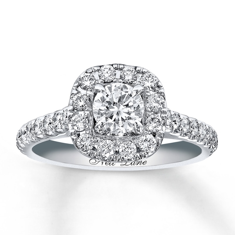 Main Image 1 of Previously Owned Neil Lane Engagement Ring 1-1/8 ct tw Round-cut Diamonds 14K White Gold - Size 2.75