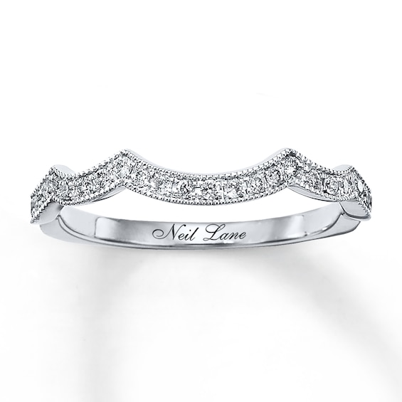 Previously Owned Neil Lane Wedding Band 1/5 ct tw Round-cut Diamonds 14K White Gold Size 5.5