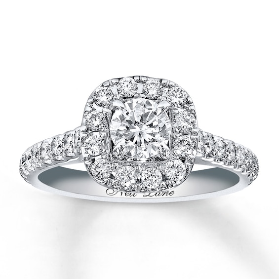 Previously Owned Neil Lane Engagement Ring 1-1/8 ct tw Round-cut Diamonds 14K White Gold Size 4.25