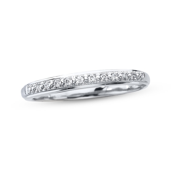 Previously Owned Diamond Wedding Band 1/20 ct tw Round-cut 10K White Gold 4.5