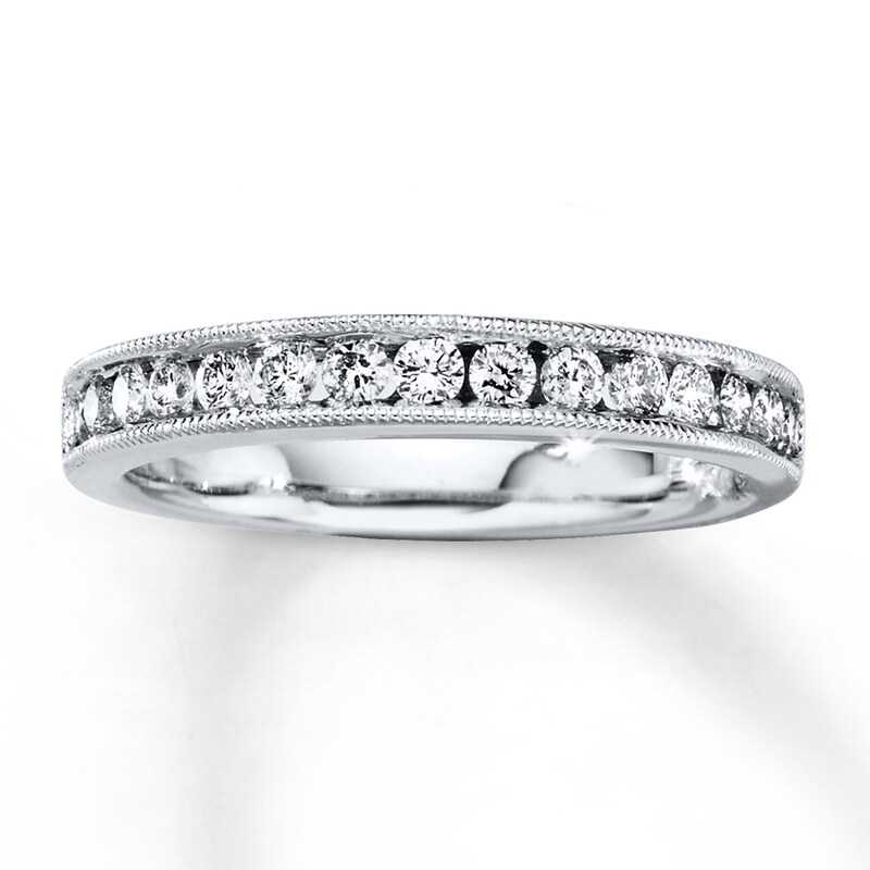 Main Image 1 of Previously Owned Diamond Wedding Band 3/8 ct tw Round-cut 14K White Gold Size 10.25